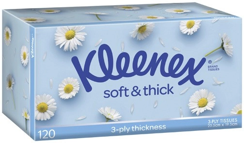 Kleenex 3-Ply Soft & Thick Facial Tissues 120 Pack