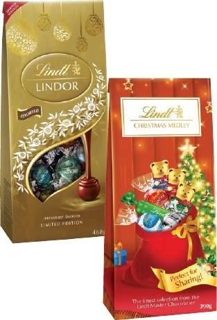 Lindt Lindor Limited Edition Bag 468g or Christmas Collection Bag 390g