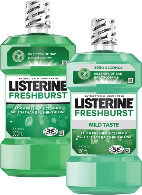 Listerine Freshburst or Freshburst Zero Mouthwash 500mL