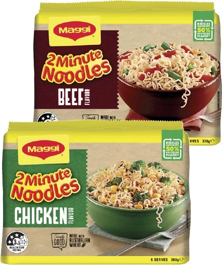 Maggi 2 Minute Noodles 5 Pack 335g-380g