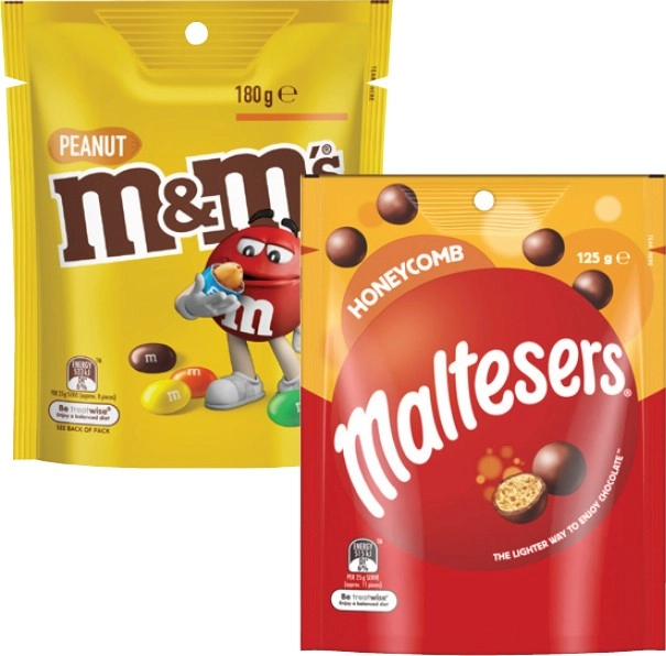 Mars M&M's, Maltesers or Pods 120g-180g