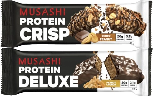 Musashi Crisp or Deluxe Protein Bar 60g