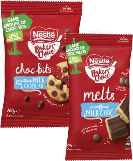 Nestlé Bakers Choice Baking Chocolate Bits or Melts 200g-290g