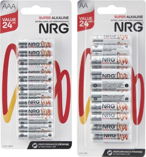 NRG Batteries AA or AAA 24 Pack