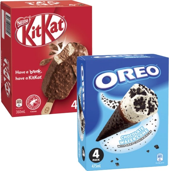 Oreo or KitKat Sticks 4 Pack 360mL-540mL