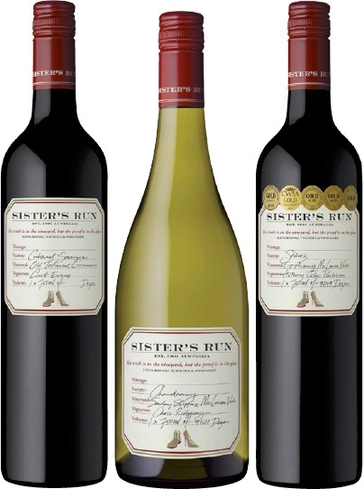 Sisters Run Cabernet Sauvignon, Chardonnay or Shiraz