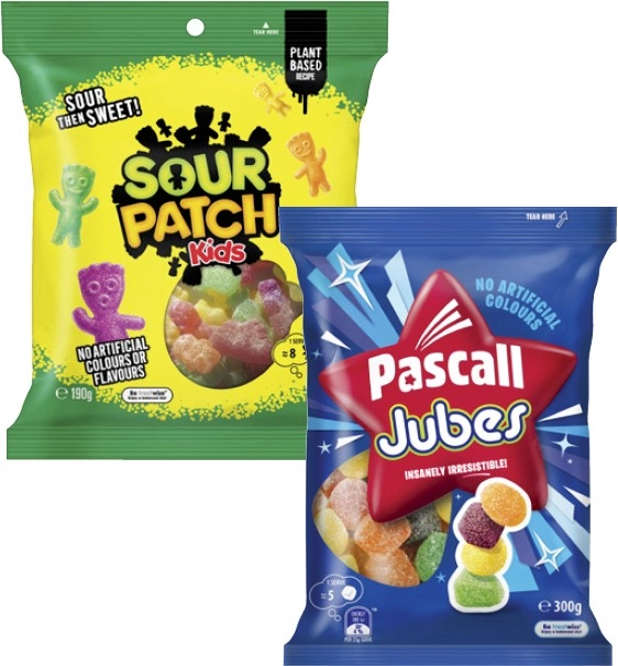 Sour Patch 190g or Pascall Candy 180g-300g