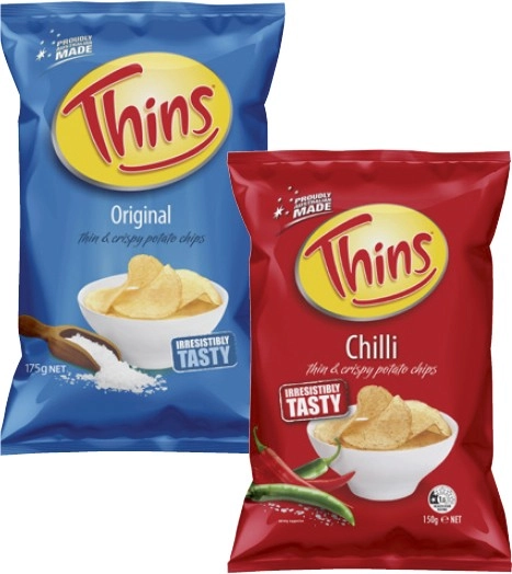 Thins Potato Chips 150g-175g