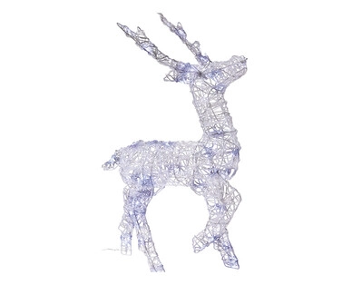 LED Solar Acrylic Look Reindeer Light