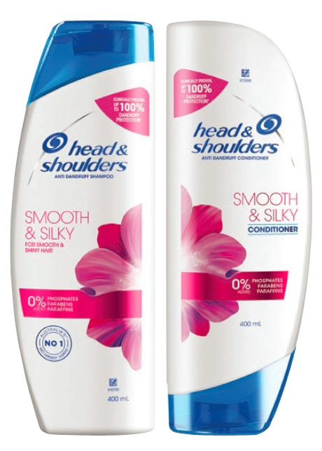 Head & Shoulders Smooth & Silky Shampoo or Conditioner 400ml