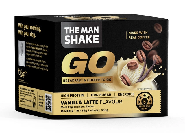 The Man Shake Go Vanilla Latte Flavour 10 Pack