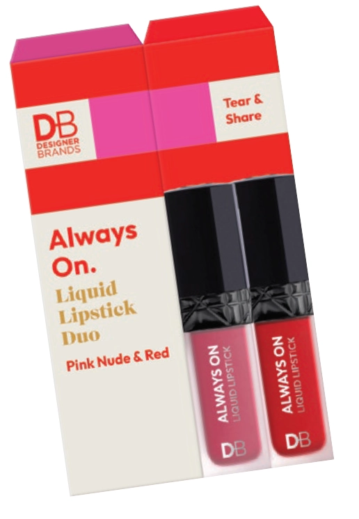 Designer Brands Always On Liquid Lipstick Tear & Share Duo