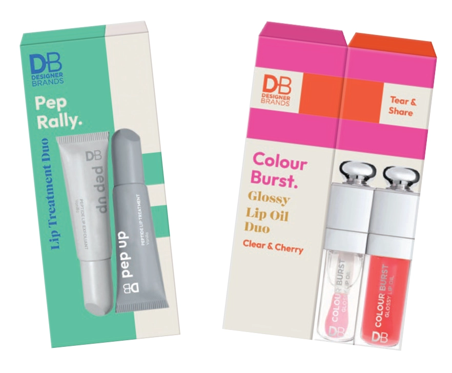 Designer Brands Pep Rally Peptide Lip Treatment Duo, Colour Burst Glossy Lip Oil Tear & Share Duo