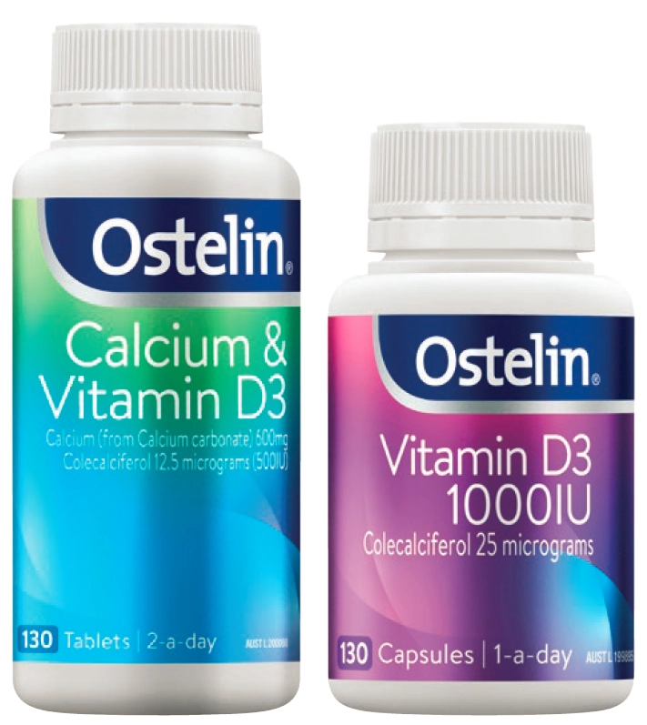 Ostelin Calcium & Vitamin D3 130 Tablets or Vitamin D3 1000IU 130 Capsules