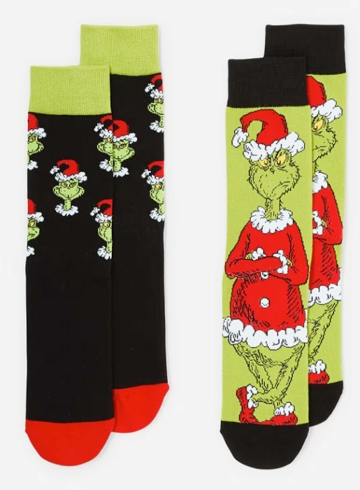 2 Pack The Grinch License Socks