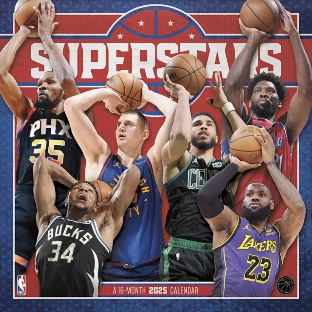 2025 16-Month Calendar - NBA Superstars