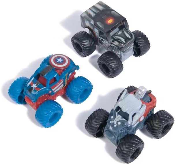 3 Pack Mini Monster Jam Marvel 1:87 Scale Bundle - Assorted