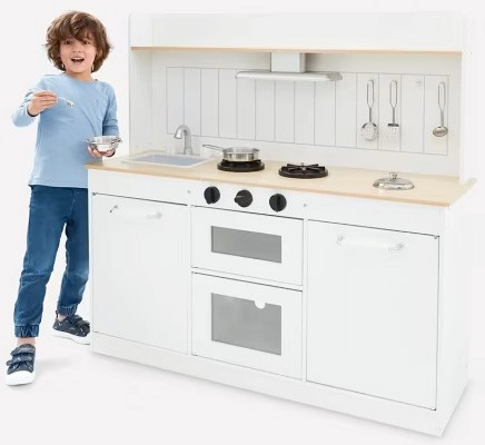 7 Piece Wooden Rustic Kitchen Playset