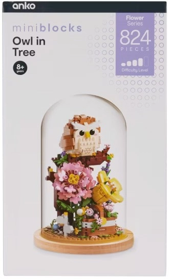 824 Piece Mini Blocks Flower Series: Owl in Tree