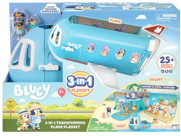 Bluey 3-In-1 Airplane Transforming Playset