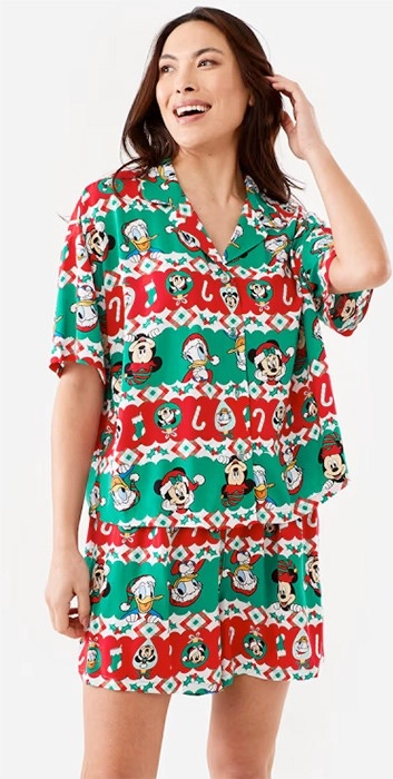 Mickey Mouse License Christmas Woven Family Pyjama Set