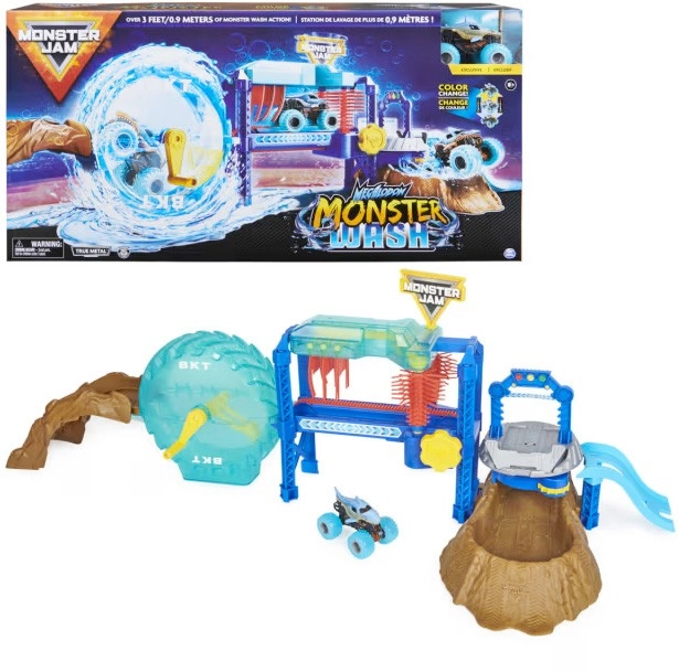 Monster Jam 1:64 Truck Wash Playset - Megalodon Monster Wash