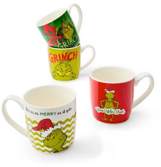 Pack of 4 The Grinch Mugs