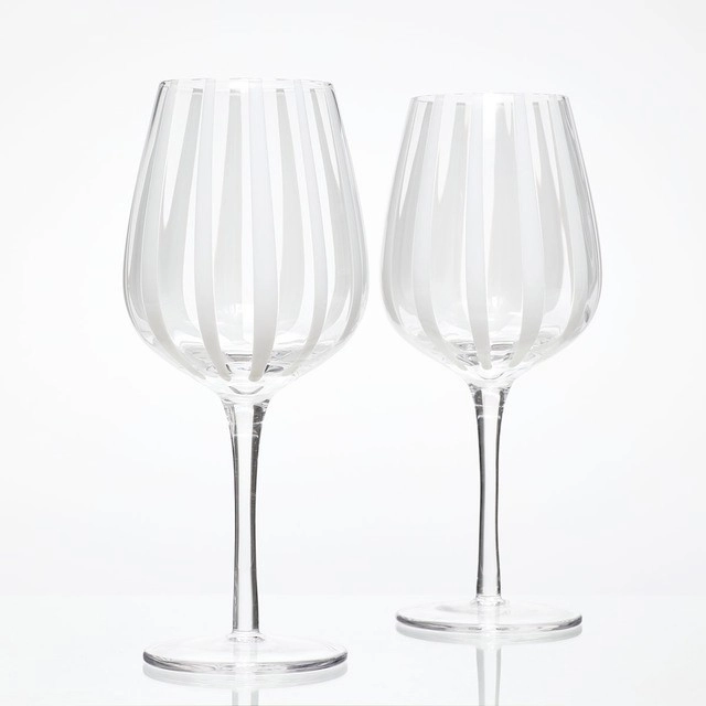 Atlas Stripe Wine Glass 2pk by M.U.S.E.