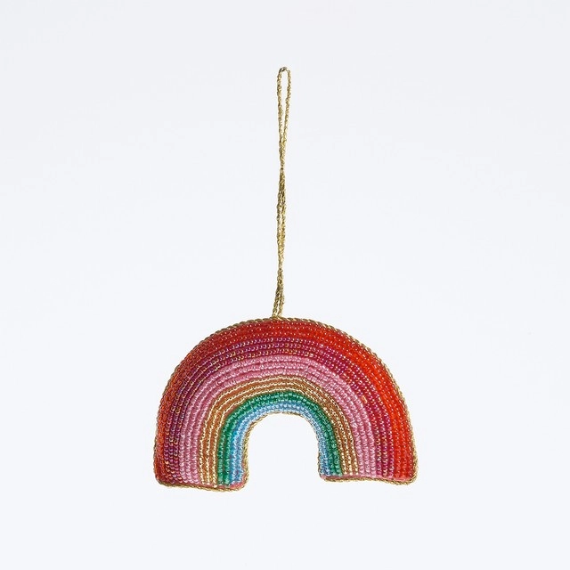 Beaded Rainbow Christmas Hanging Decoration by Habitat