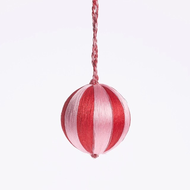 Carnival Stripe Pink Red Christmas Bauble by Habitat