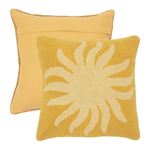 Helios Sun Embroidered Square Cushion by M.U.S.E.