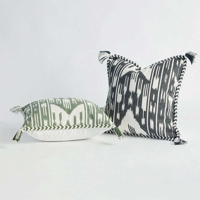 Ikat Rope Trim Square Cushion by M.U.S.E.