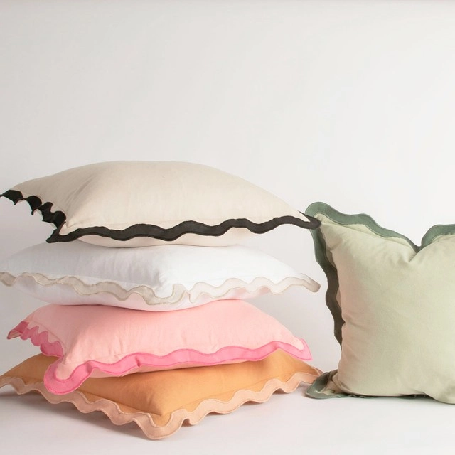 Maya Scalloped Square Cushion by Habitat