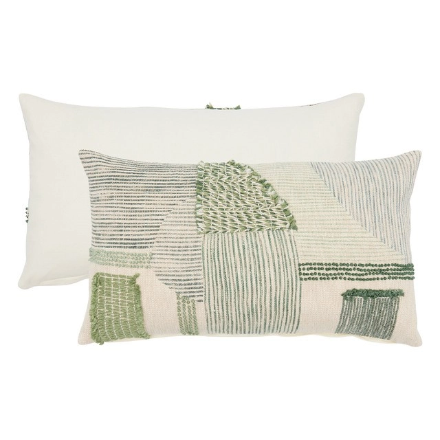 Orion Embroidered Oblong Cushion by Habitat