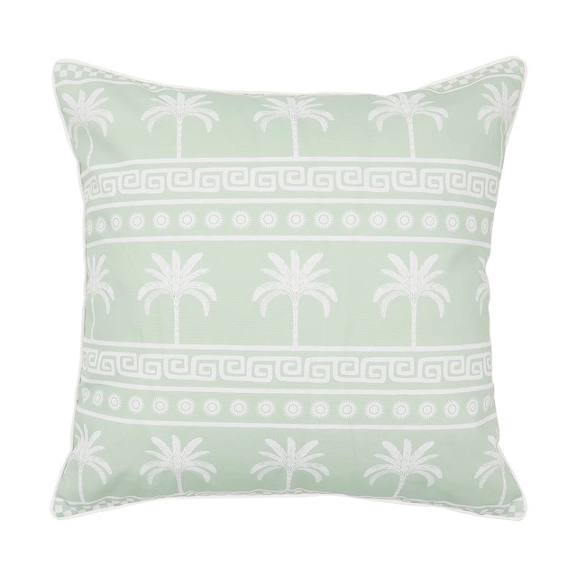 Sundays Del Sol Palm Outdoor Large Square Cushion by Pillow Talk