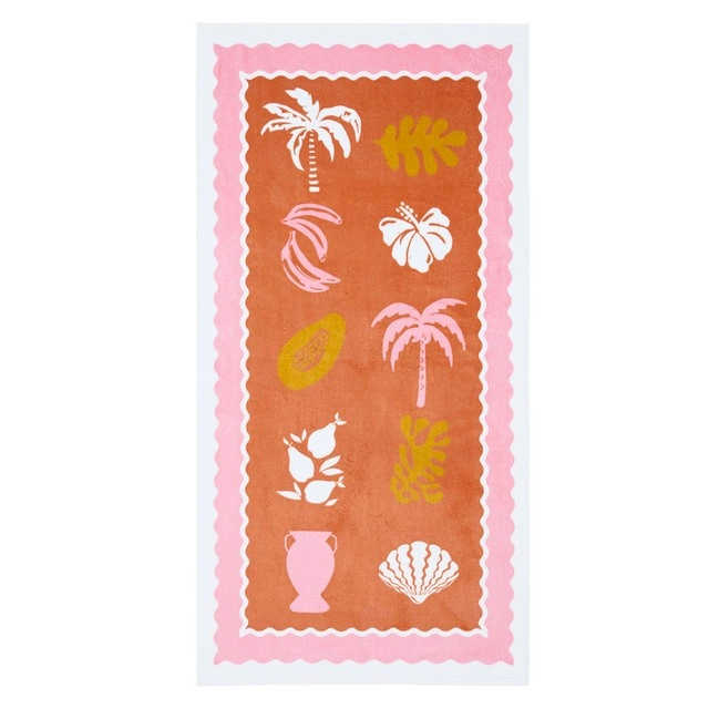 Sundays Zanzibar Printed Velour Beach Towel by Pillow Talk