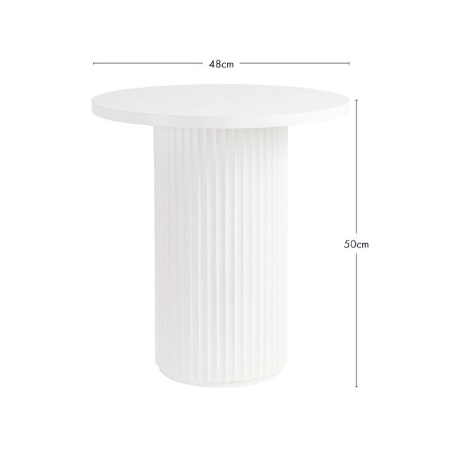 Tully White Fluted Side Table by Habitat