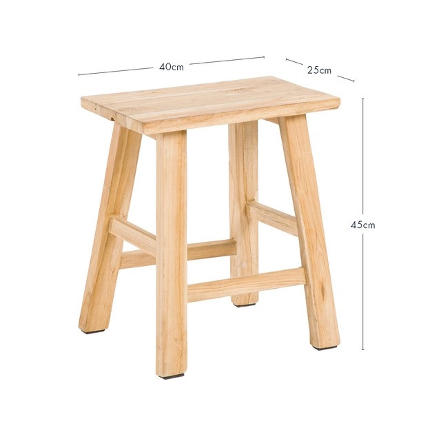 Ward Recycled Teak Rectangle Stool by M.U.S.E.