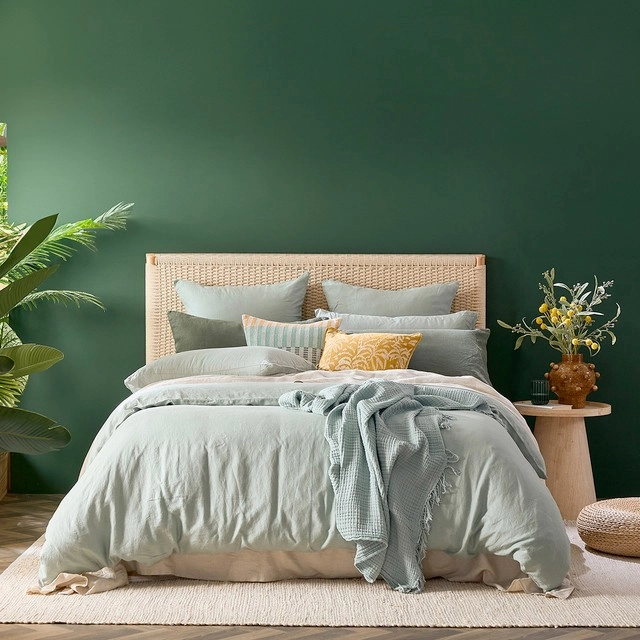 Washed Linen Sage Quilt Cover Set by M.U.S.E.