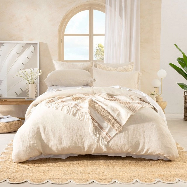 Washed Linen Stone Quilt Cover Set by M.U.S.E.