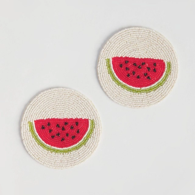 Watermelon Beaded Coaster 2pk by Habitat