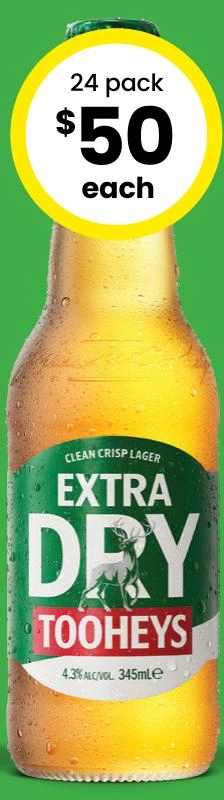 Tooheys Extra Dry Stubbies 345ml