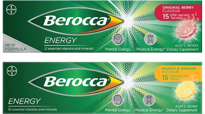 Berocca Energy Effervescent Tablets 15 Pack (Berry, Orange, Mango & Orange)