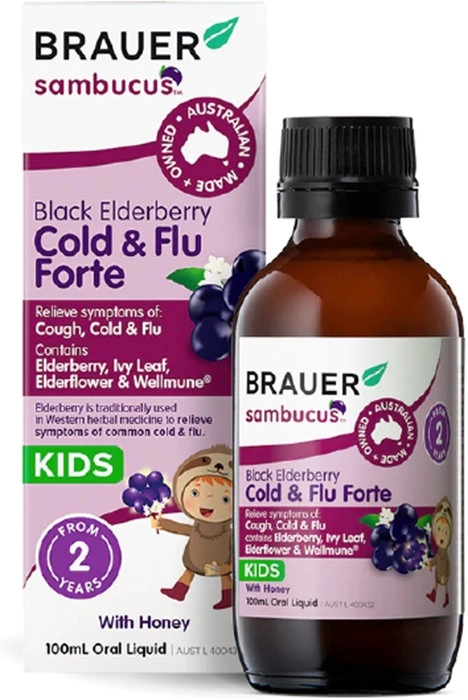 Brauer Sambucus Black Elderberry Kids Cold & Flu Forte 100ml