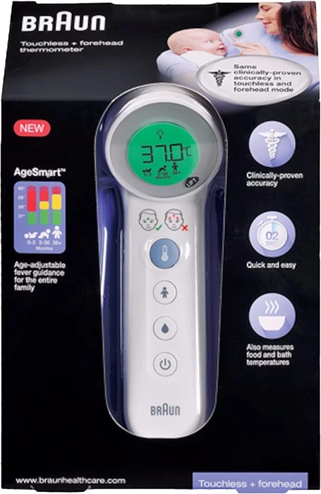 Braun Touchless + Forehead Thermometer BNT4