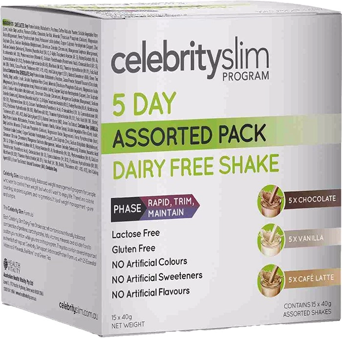 Celebrity Slim 5 Day Assorted Dairy Free Shake 15 x 40g