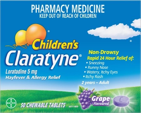 Claratyne Childrens Hayfever & Allergy Relief 50 Chewable Tablets