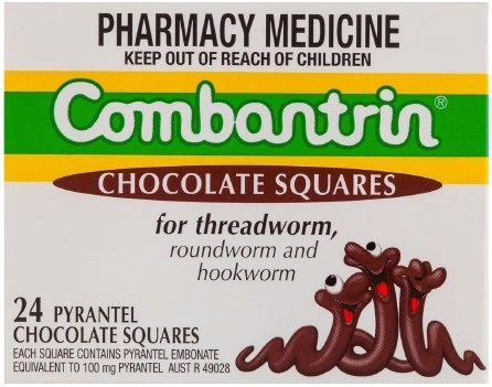 Combantrin Chocolate Squares Worm Treatment 24 Pack