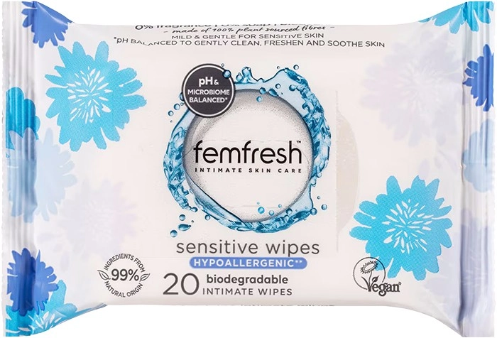 Femfresh Sensitive Intimate Wipes 20 Pack