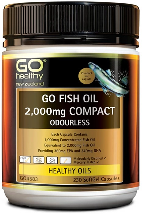 Go Healthy Fish Oil 2000mg Compact Odourless 230 Capsules